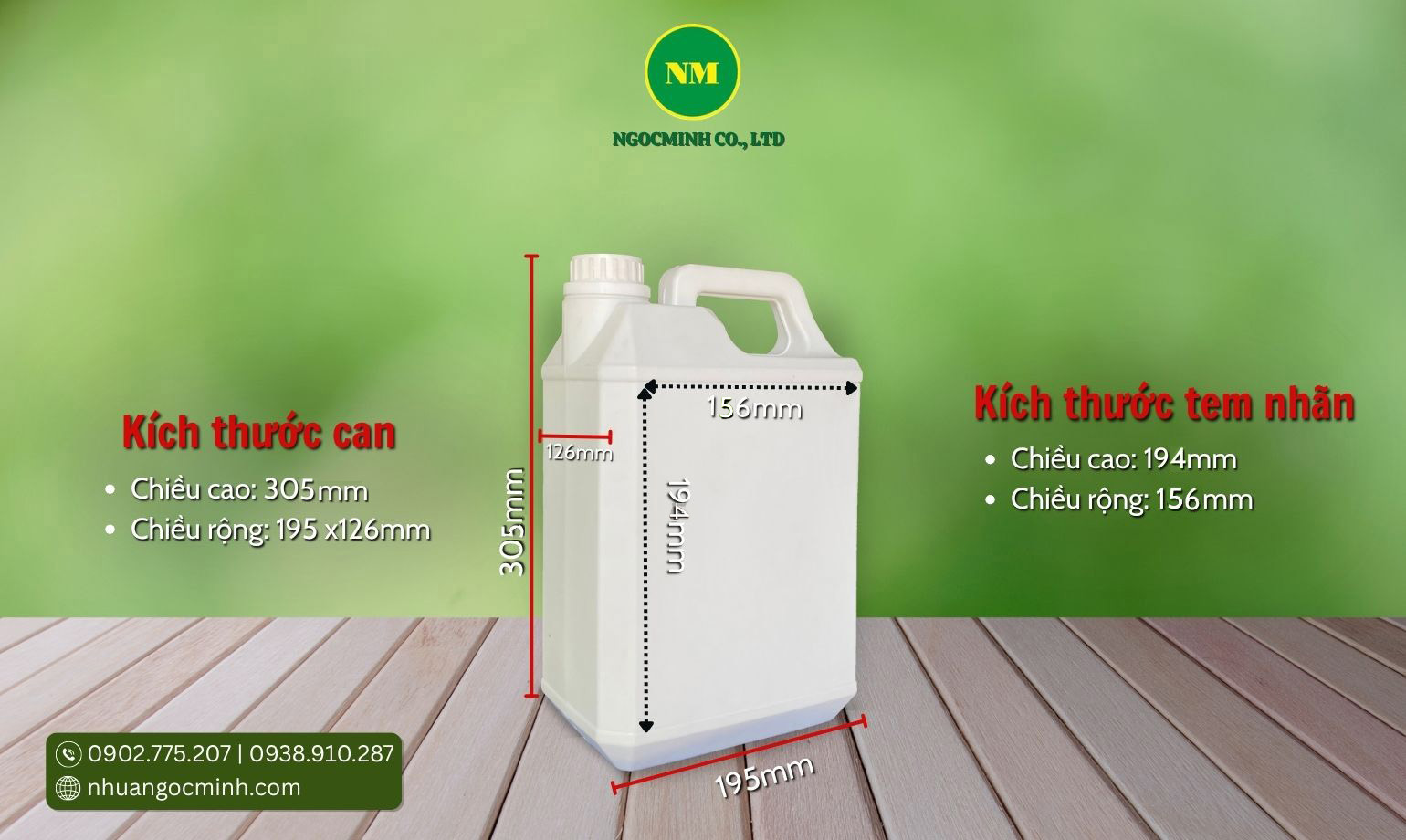 can nhựa hdpe 5l